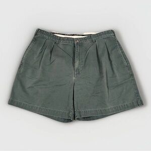 Vintage (90s) Polo Ralph Lauren Green Pleated Cotton Chino Golf Shorts